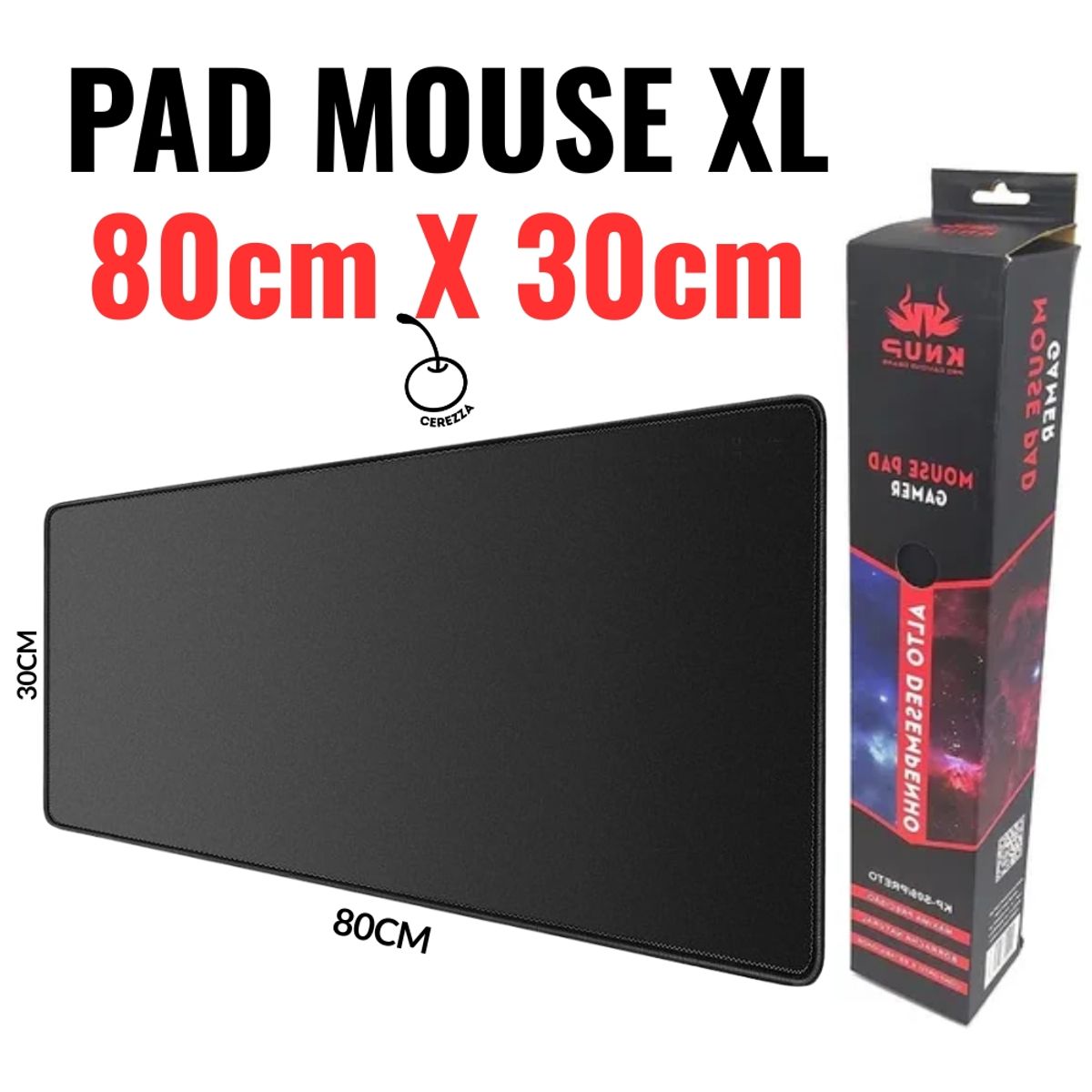 GENERICO - Pad Mouse Gamer XL 80cm x 30cm Alfombrilla Alta calidad Borde Cosido