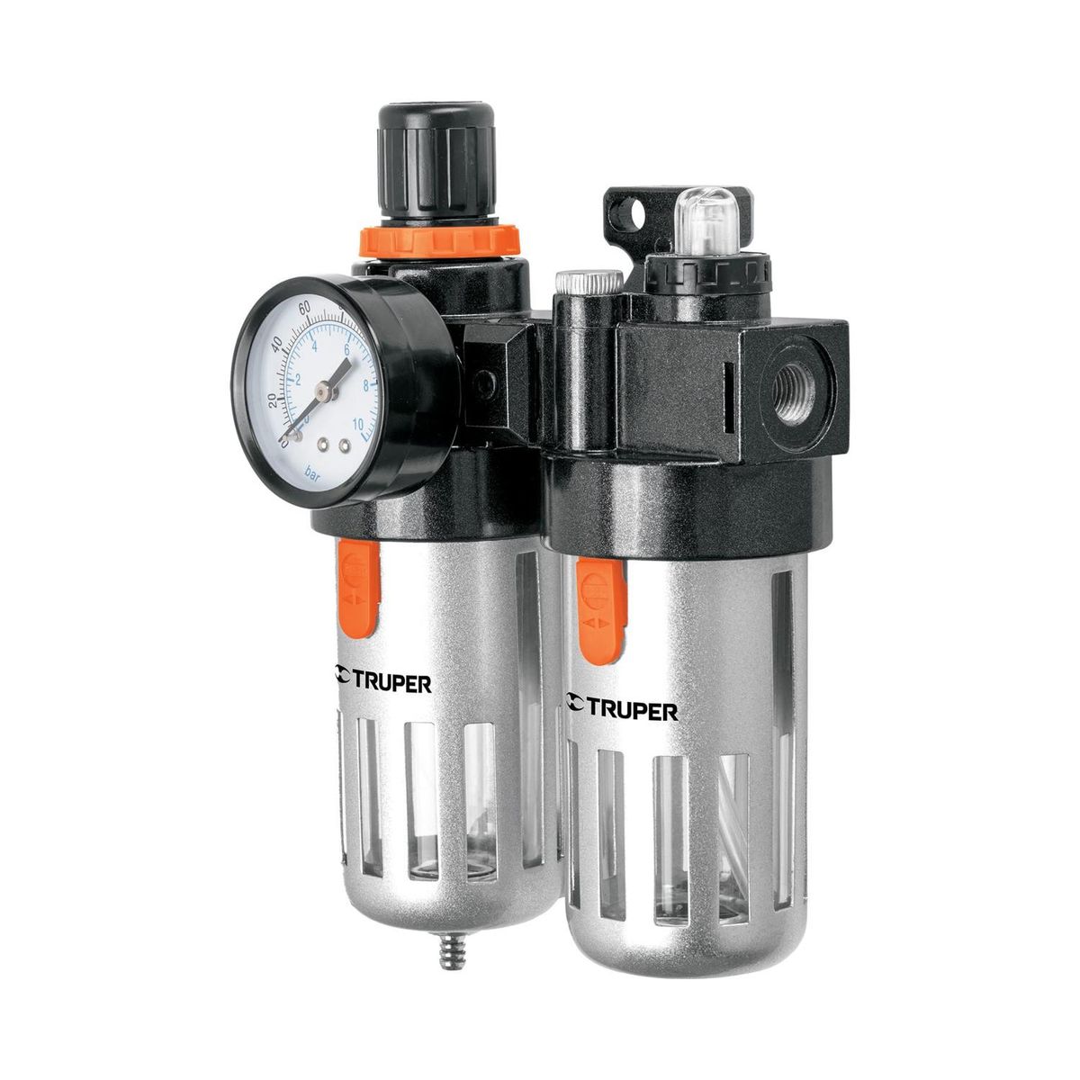 TRUPER - Filtro y regulador de aire con módulo de lubricación. truper