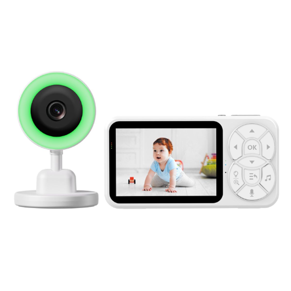 SEISA - Cámara de vigilancia WiFi para bebés con monitor SEISA