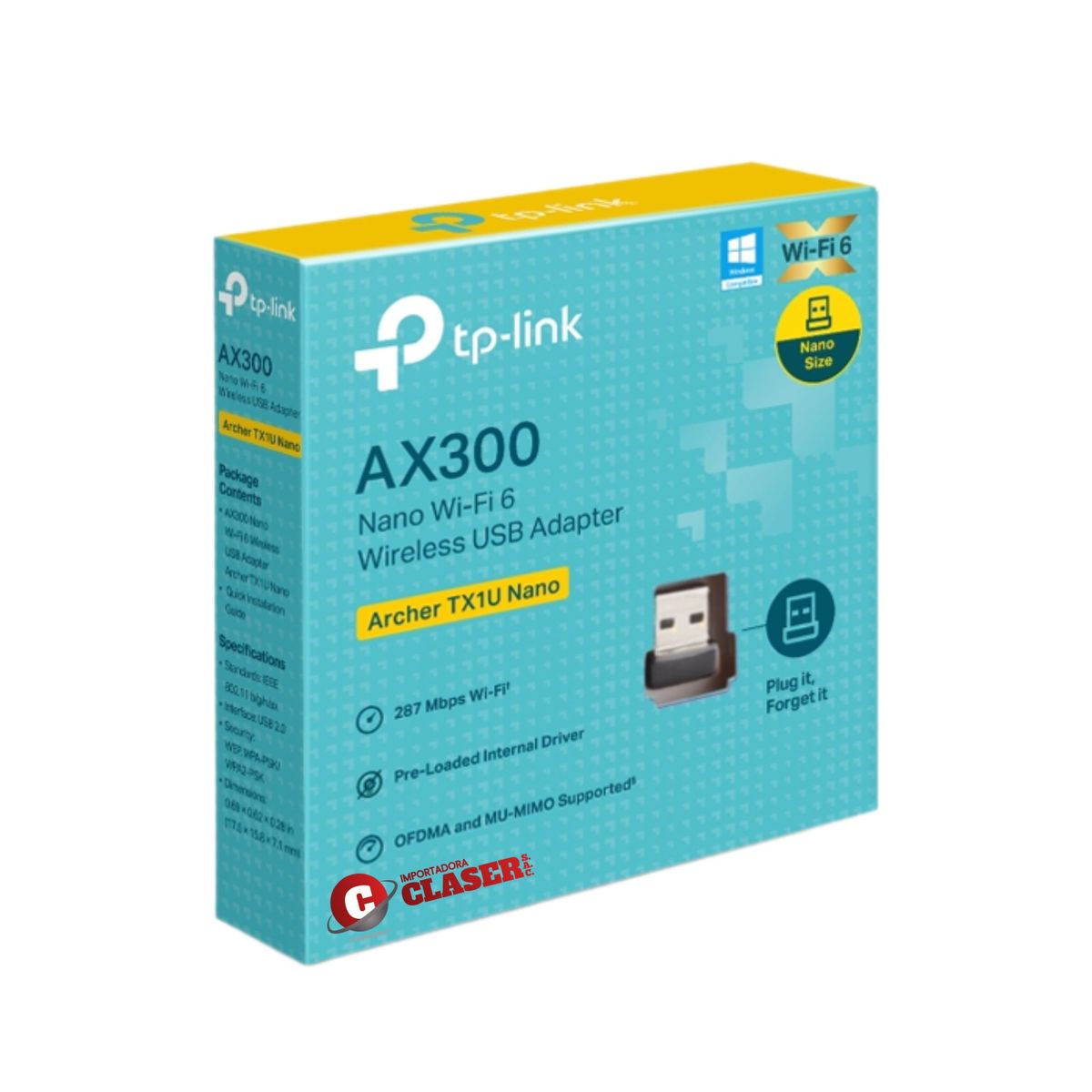 TP LINK - ADAPTADOR USB WIFI TP-LINK ARCHER TX1U NANO AX300