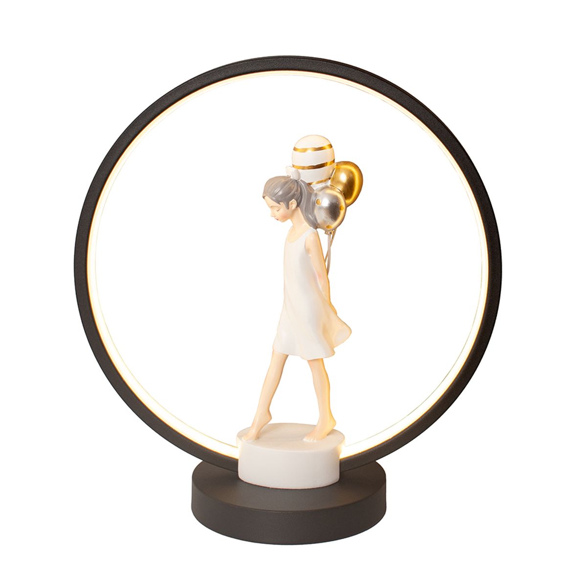 PANORAMA HOGAR - Lámpara de Mesa Panadecor Aro LED con Figura y Globos 33CM