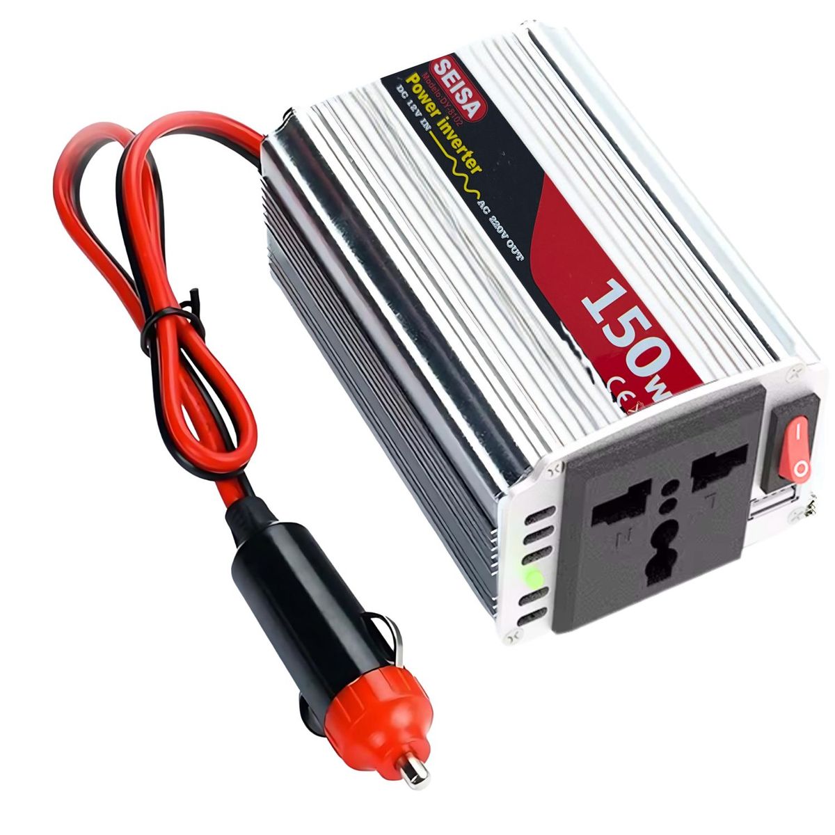 SEISA - Inversor para auto 12V 220V 150W SEISA DY-8102 con puerto USB