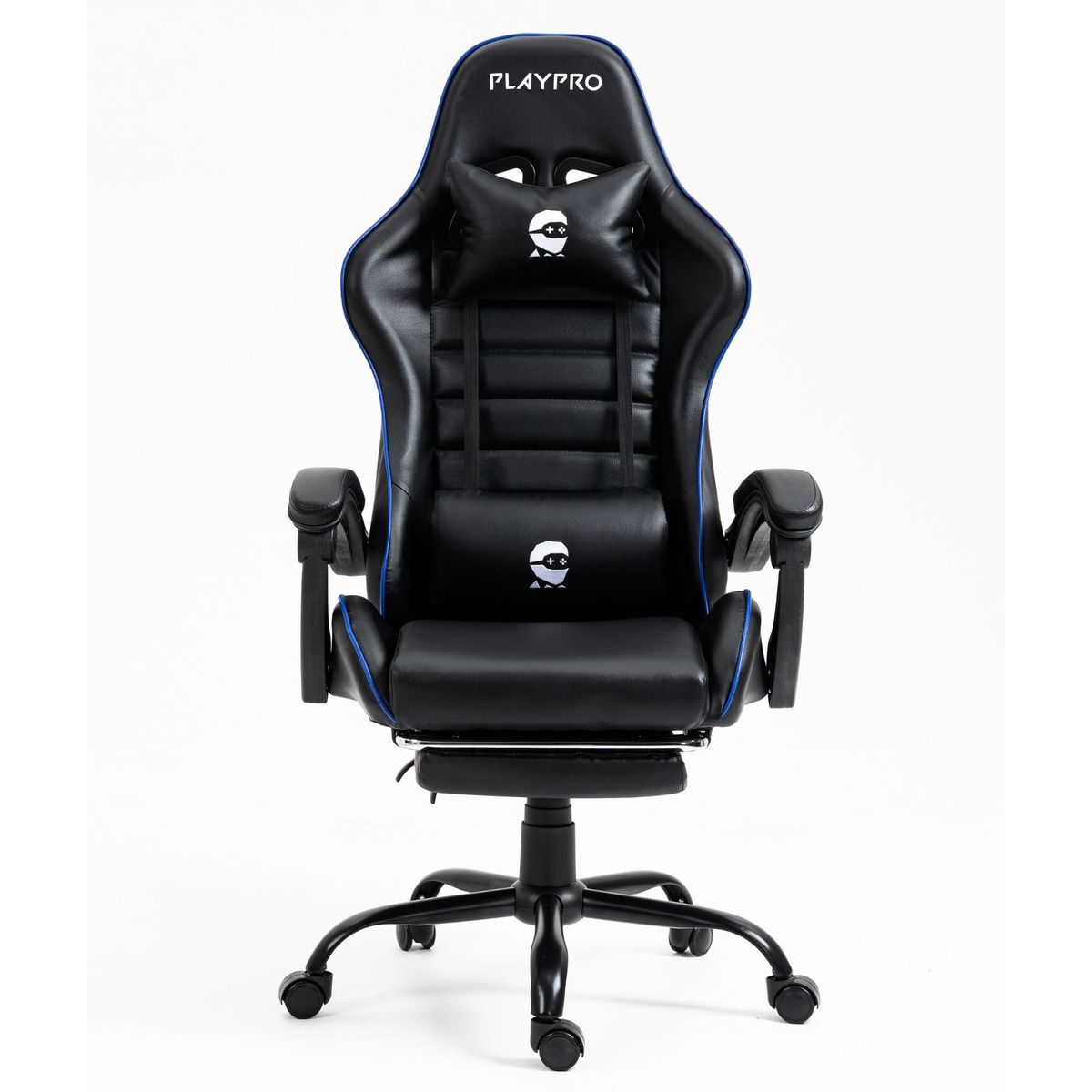 PLAYPRO - Silla Gamer con Masajeador Lumbar Playpro X1 Azul Base de Metal