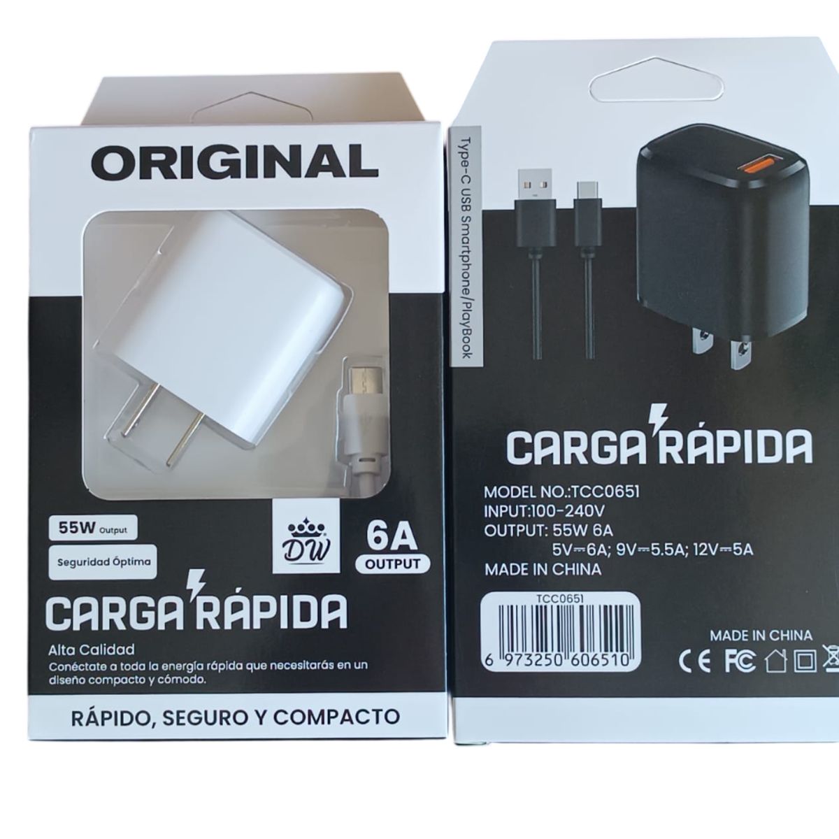 GENERICO - Cargador celular Turbo carga rápida  55w + cable tipo C