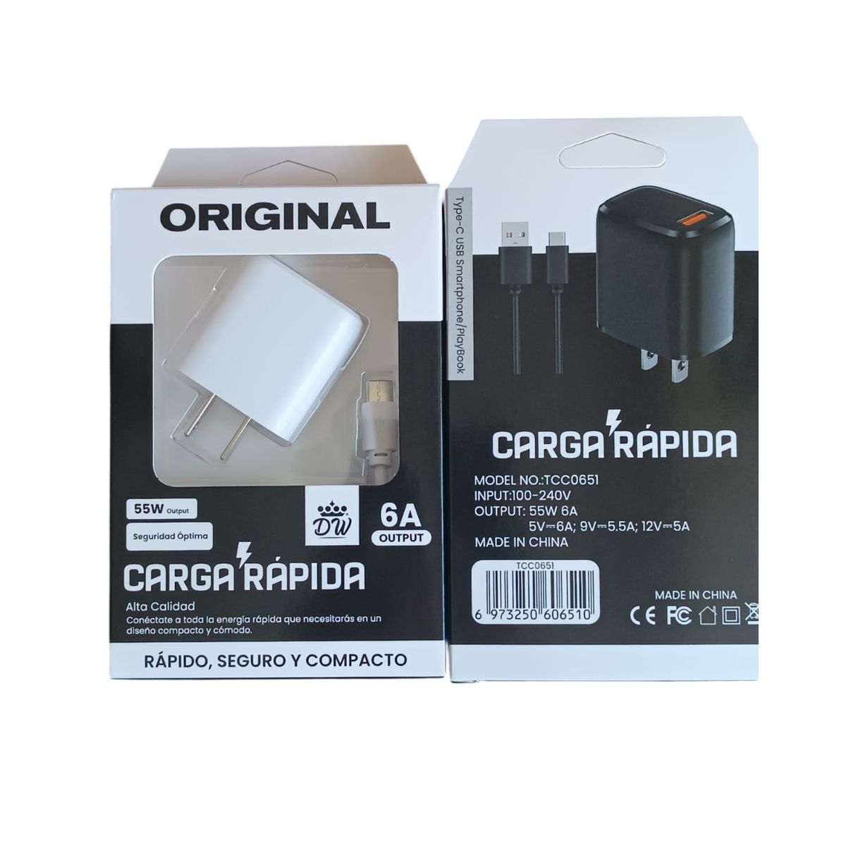 GENERICO - Cargador celular Turbo carga rápida  55w + cable tipo C