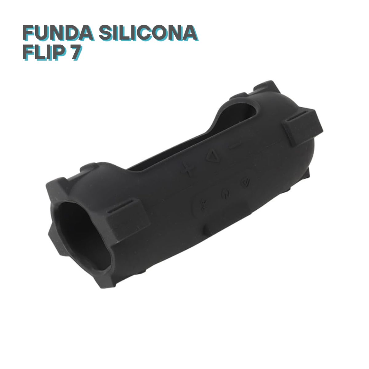 GENERICO - Funda de Silicona con correa para el parlante Jbl Flip 7 - Negro
