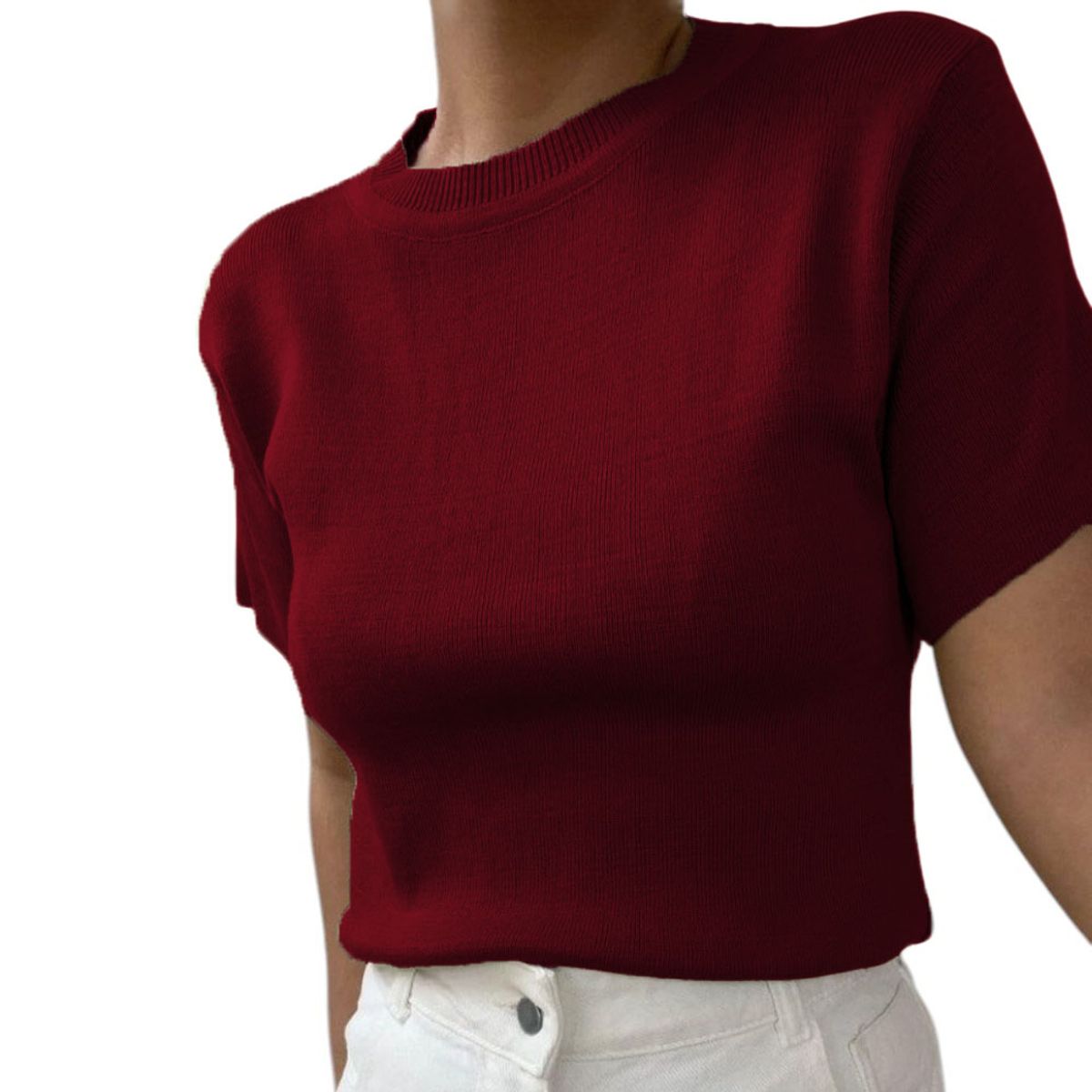 GENERICO - Polo Manga 35 Hilo Mujer Vino 359G-18 Color Guinda