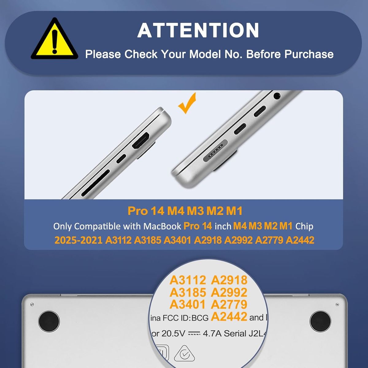 GENERICO - Funda Case para MacBook Pro 14.2 "  M4 M3 M2 M1 - LILA