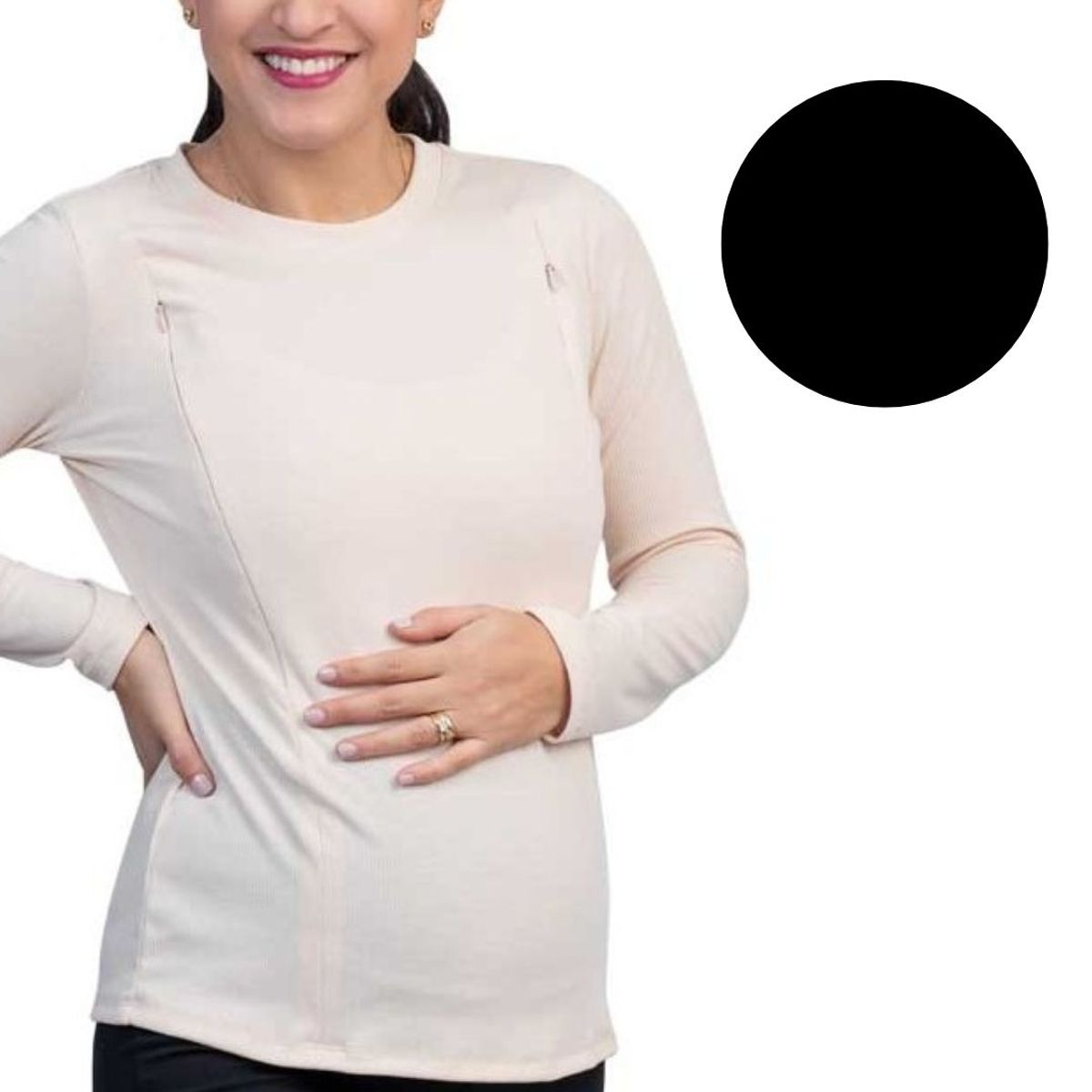 GENERICO - Polo de maternidad manga larga de lactancia