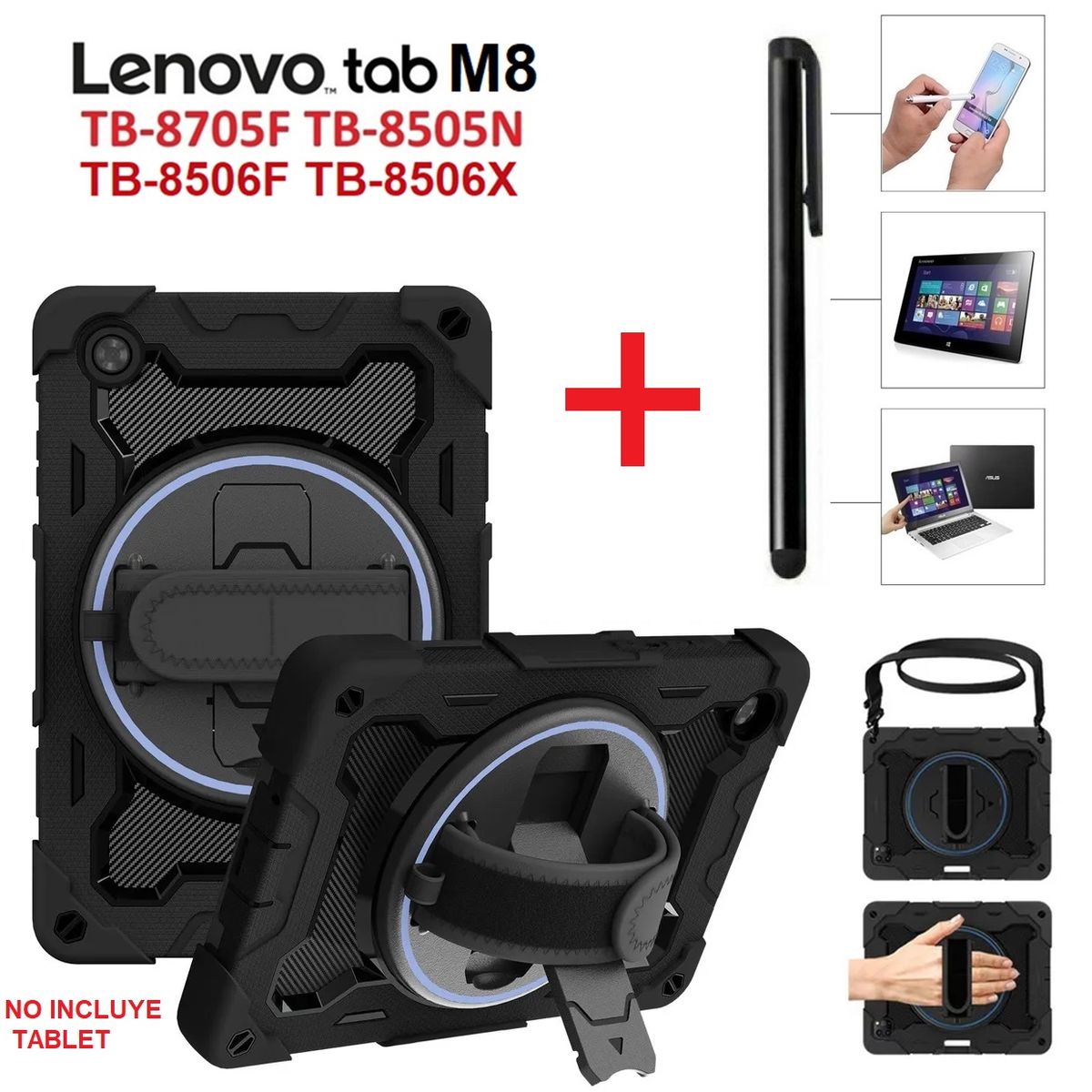 GENERICO - Funda Armor + Lapiz Tactil para Lenovo Tab M8 3era Gen TB-8506F 8506X