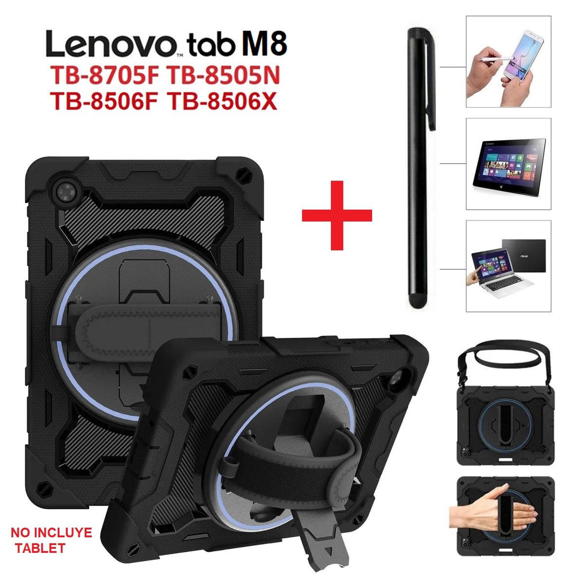 GENERICO - Funda Armor + Lapiz Tactil para Lenovo Tab M8 3era Gen TB-8506F 8506X