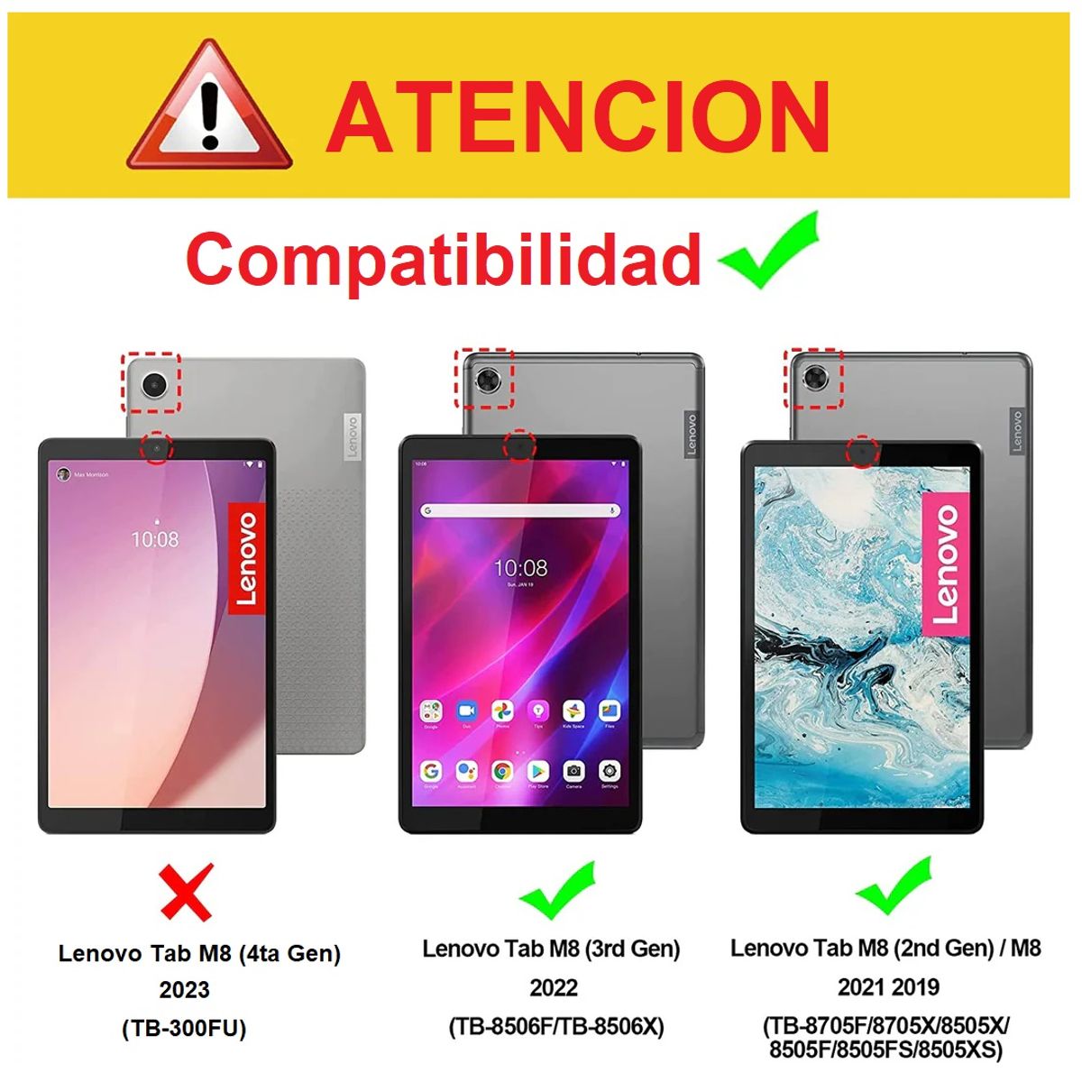 GENERICO - Funda Armor + Lapiz Tactil para Lenovo Tab M8 3era Gen TB-8506F 8506X