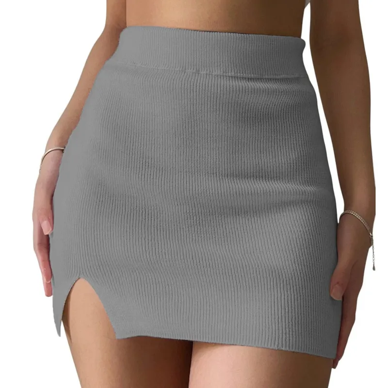 GENERICO - Minifalda Manga 35 Hilo Mujer Celeste Casual 359G-12 Color Gris
