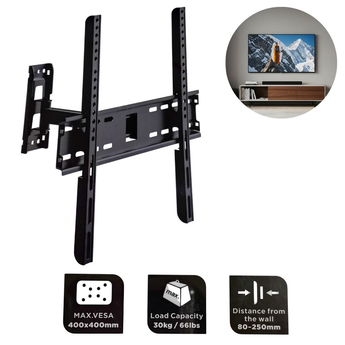GENERICO - Soporte montaje de TV MD3123 LCD/LED de 26 a 65 pulgadas