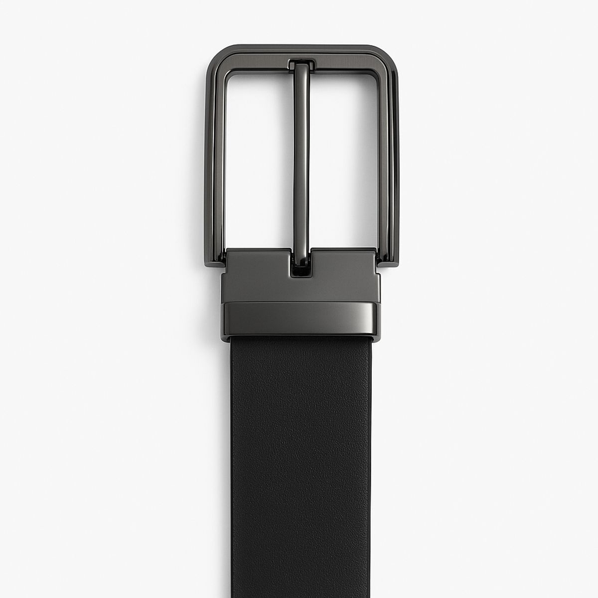 GENERICO - CORREA DE CUERO NEGRO HEBILLA PESADA