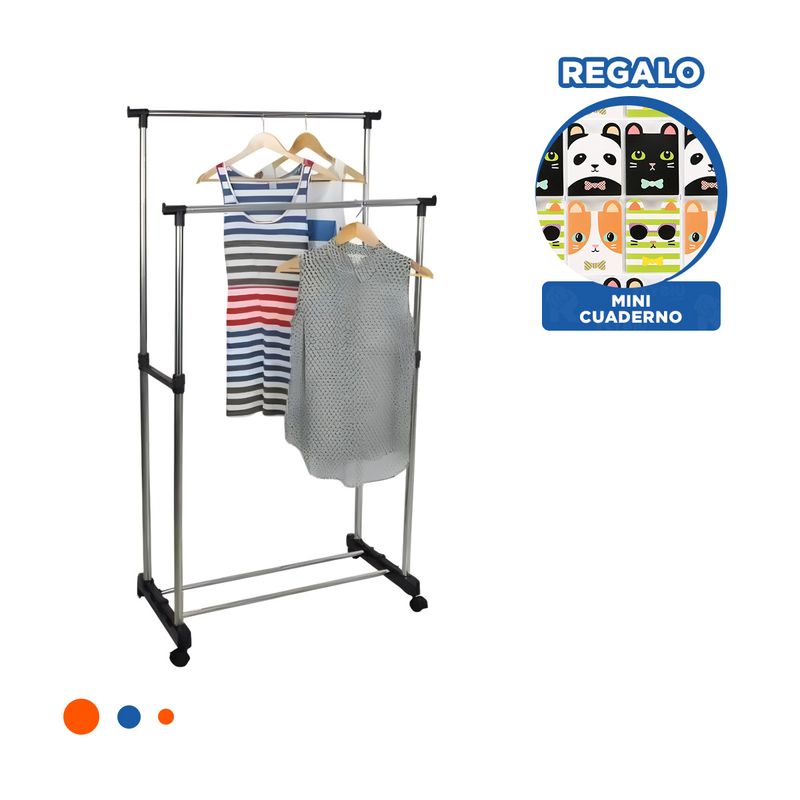 Perchero con Ruedas Fuerte Plateado Y+Ligas de Regalo Sodimac Perú