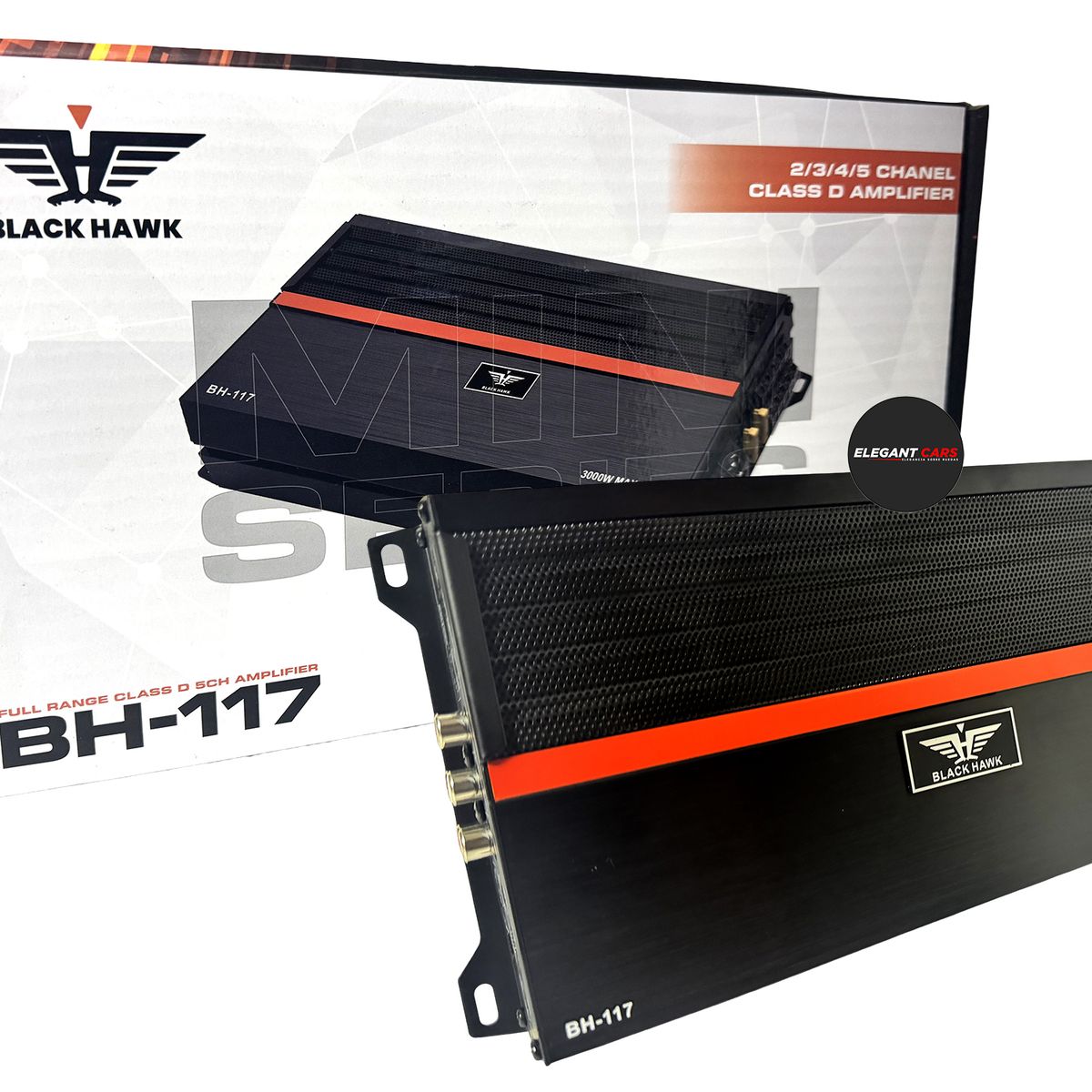 BLACK HAWK - Amplificador Digital Black Hawk Negro Clase D 2400w