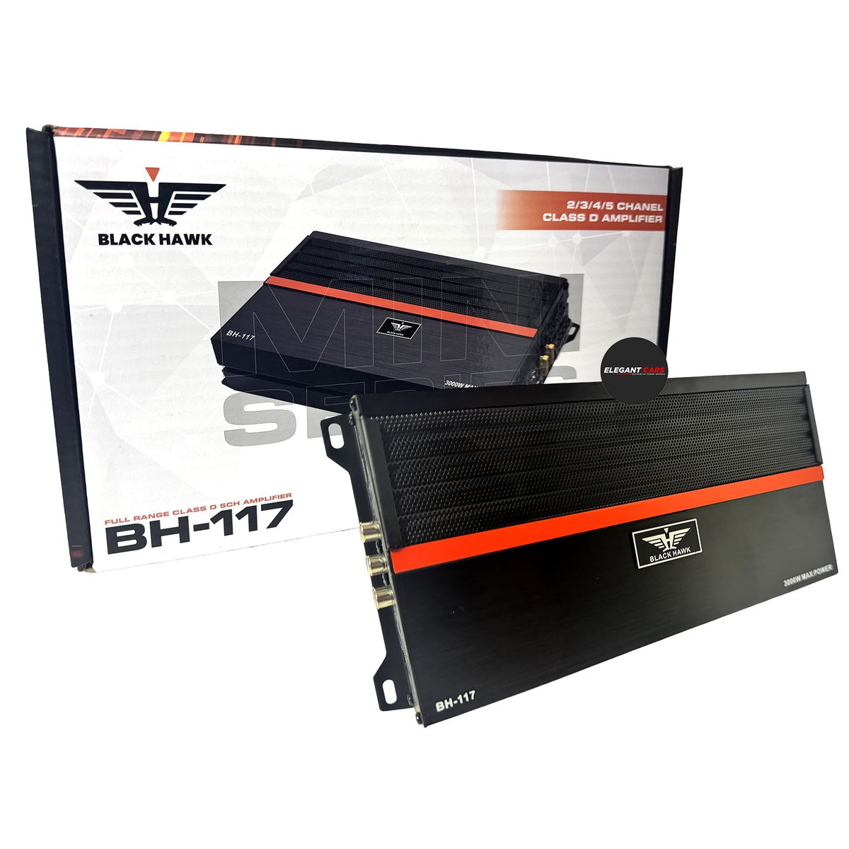 BLACK HAWK - Amplificador Digital Black Hawk Negro Clase D 2400w