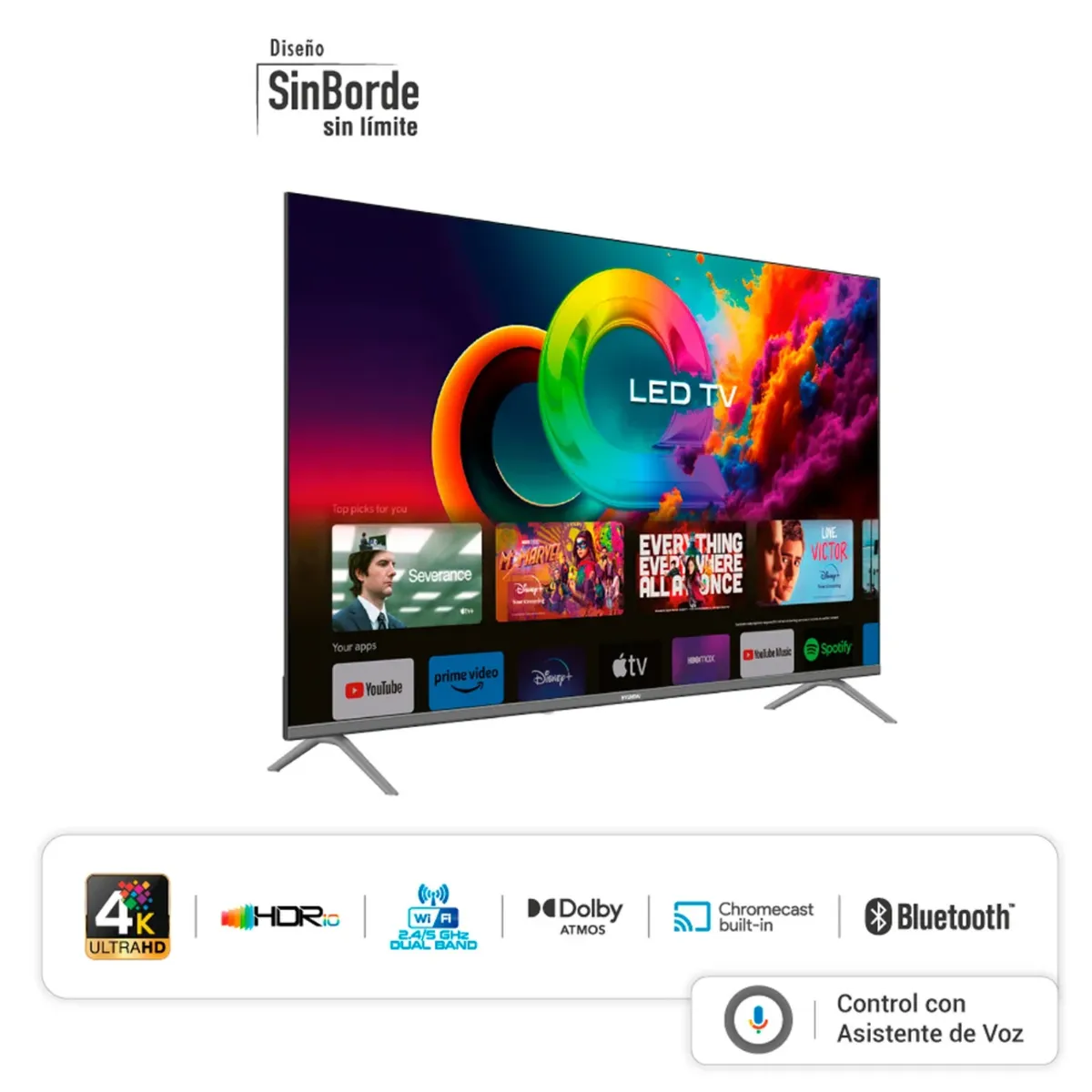 HYUNDAI - Televisor HYUNDAI 55 QLED Smart TV GOOGLE TV 4K UHD - HYLED5529QG