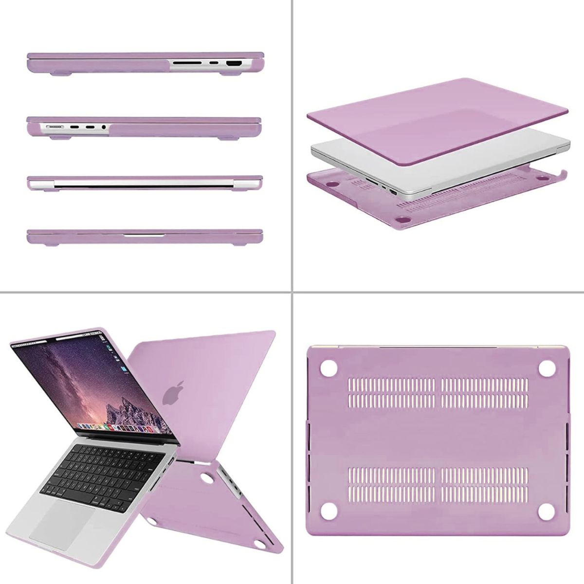 GENERICO - Funda Case para MacBook Pro 14.2 "  M4 M3 M2 M1 - MORADO
