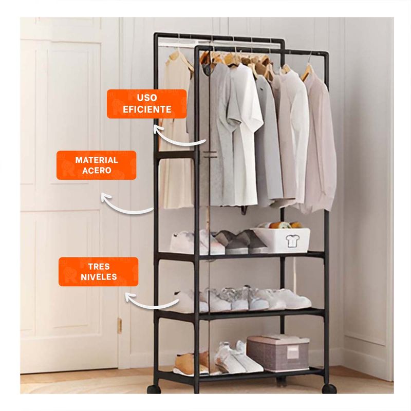 GENERICO - Pack6 Soporte de Pared de 3 Pisos en Bonito Color Negro