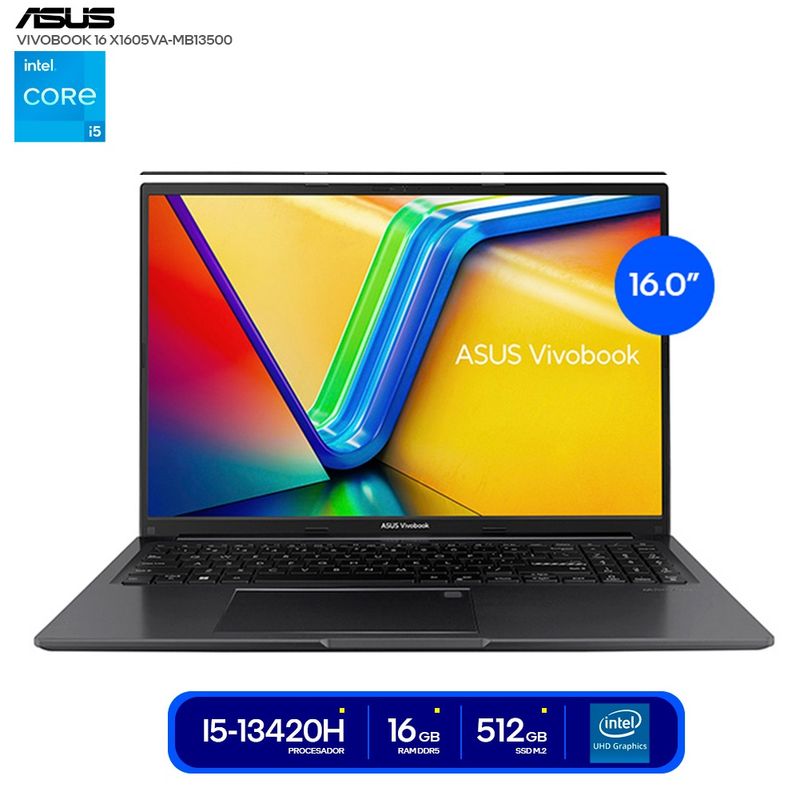 ASUS - Notebook Asus Vivobook 16 90NB10N3-M01S90 WUXGA IPS Core i5-13420H 2146GHz 16GB