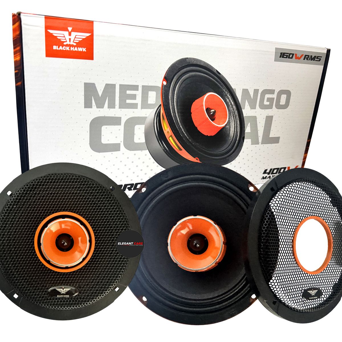 BLACK HAWK - Parlante Medio Rango Black Hawk Con Tweeter 6.5  400w