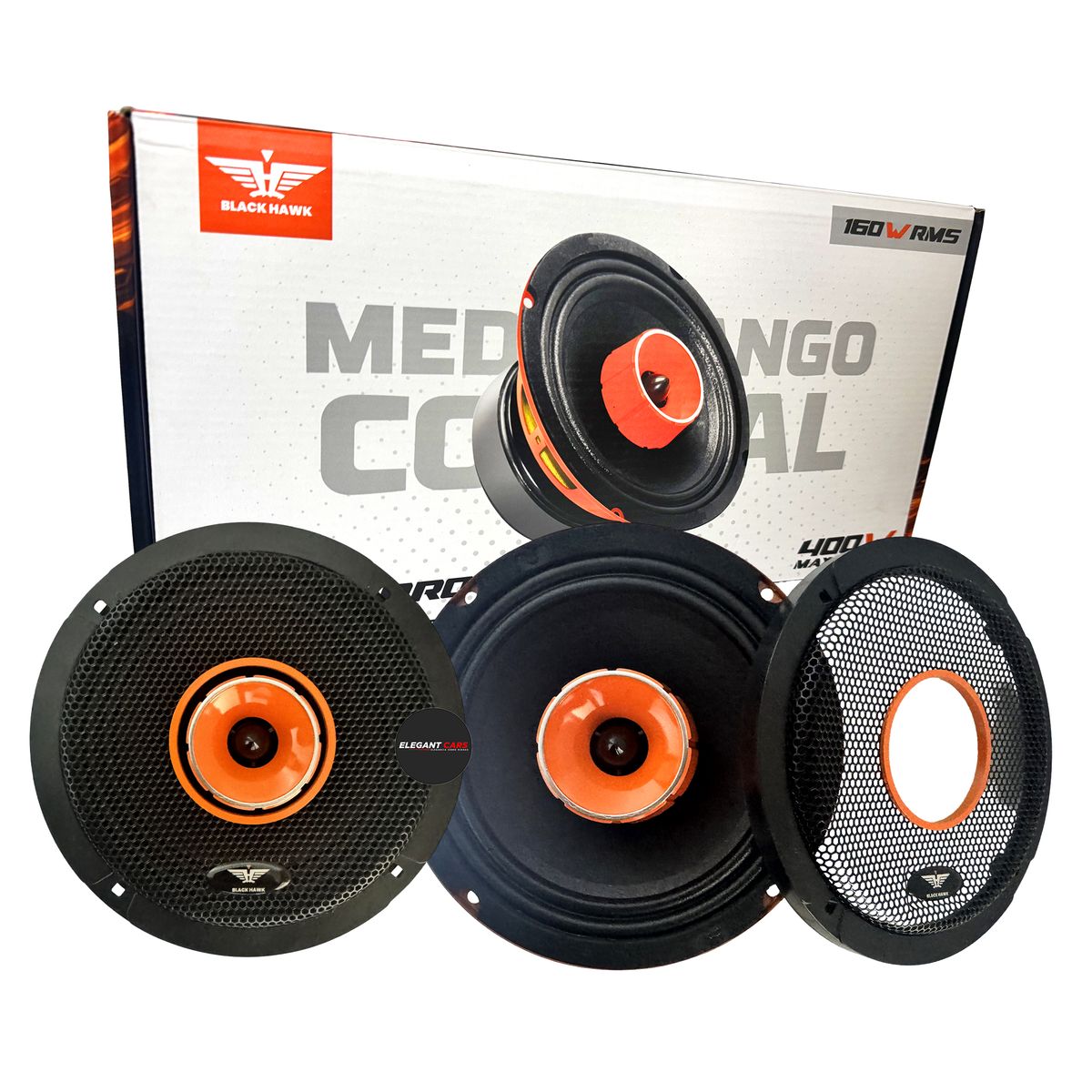 BLACK HAWK - Parlante Medio Rango Black Hawk Con Tweeter 6.5  400w