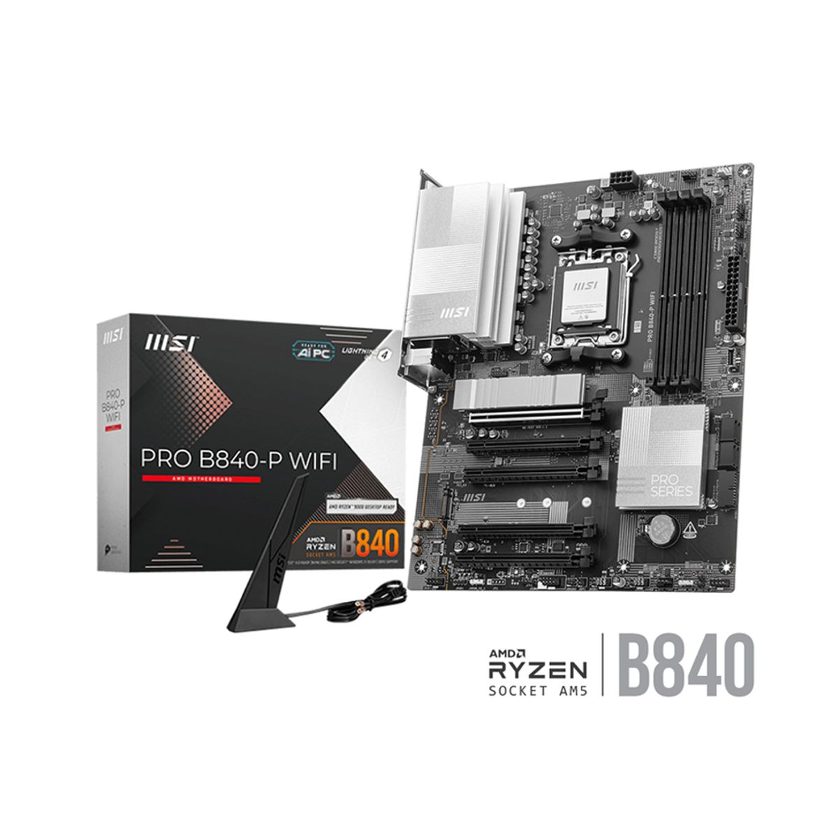 MSI - Msi Pro B840-P Wifi: Placa Base Atx Con Conectividad Wifi Y Rendimiento Óptimo Para Gaming