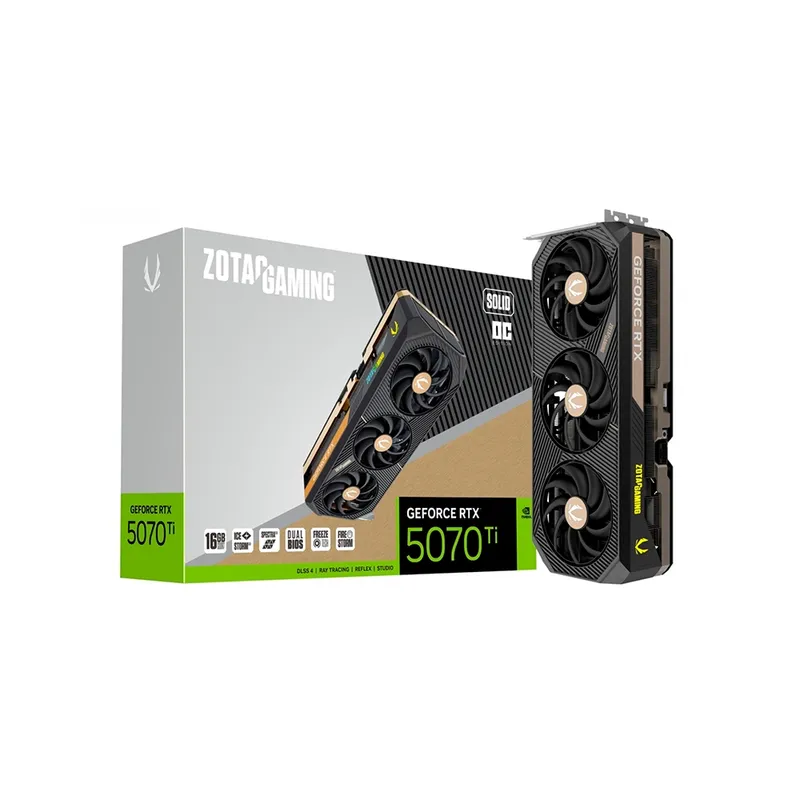 ZOTAC - Zotac GeForce RTX 5070 Ti 16GB Solid OC - Tarjeta Gráfica de Alto Ren