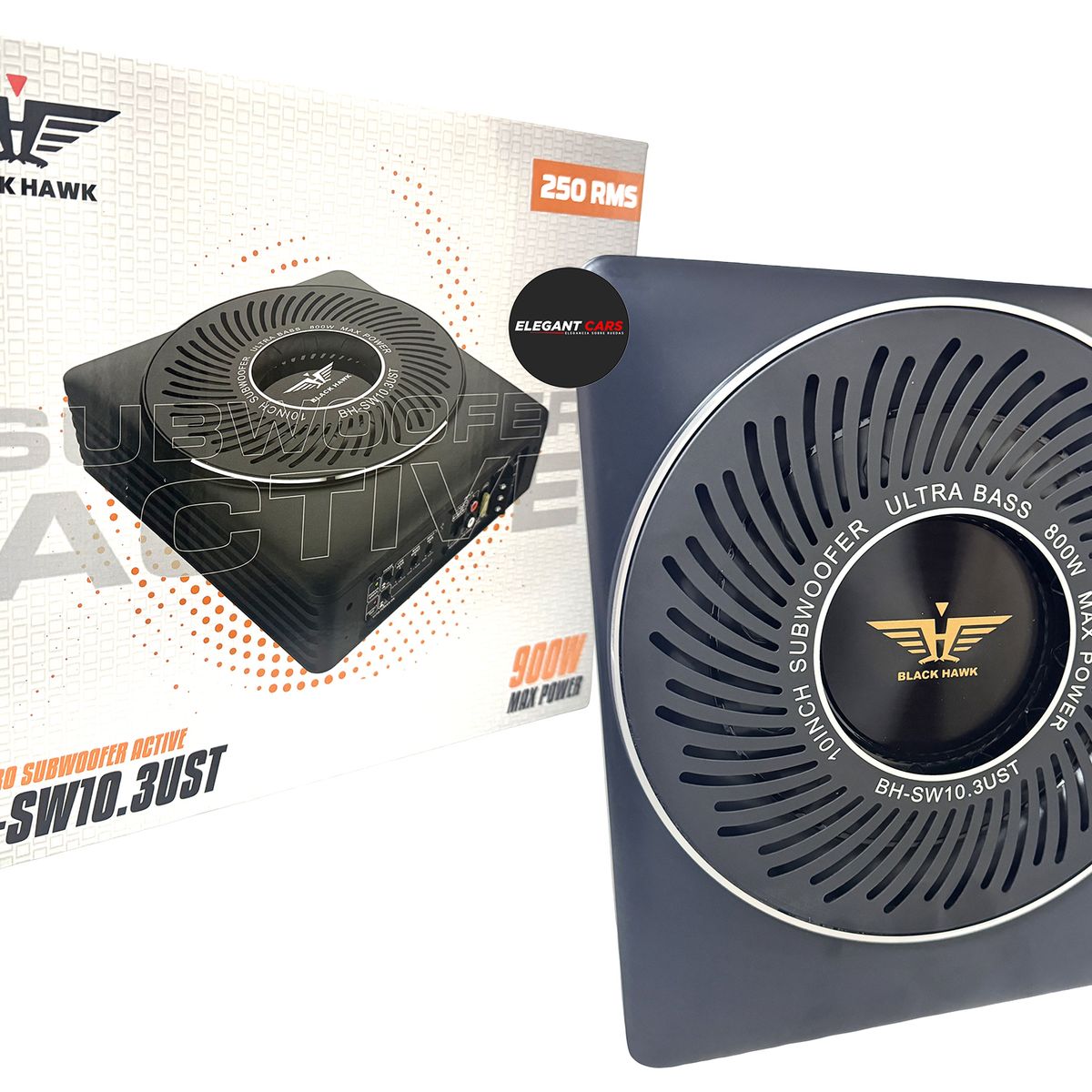 BLACK HAWK - Subwoofer Amplificado Black Hawk 800w Clase D