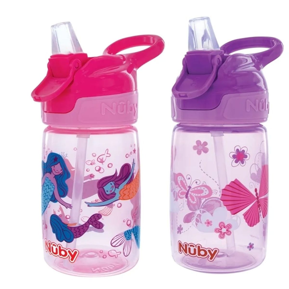 NUBY - TOMATODO PARA BEBE  NUBY DE 360ML THIRSTY KIDS ROSADO O MORA