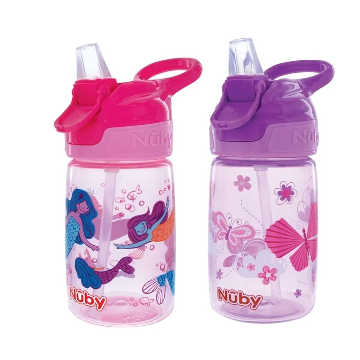 NUBY - TOMATODO PARA BEBE  NUBY DE 360ML THIRSTY KIDS ROSADO O MORA