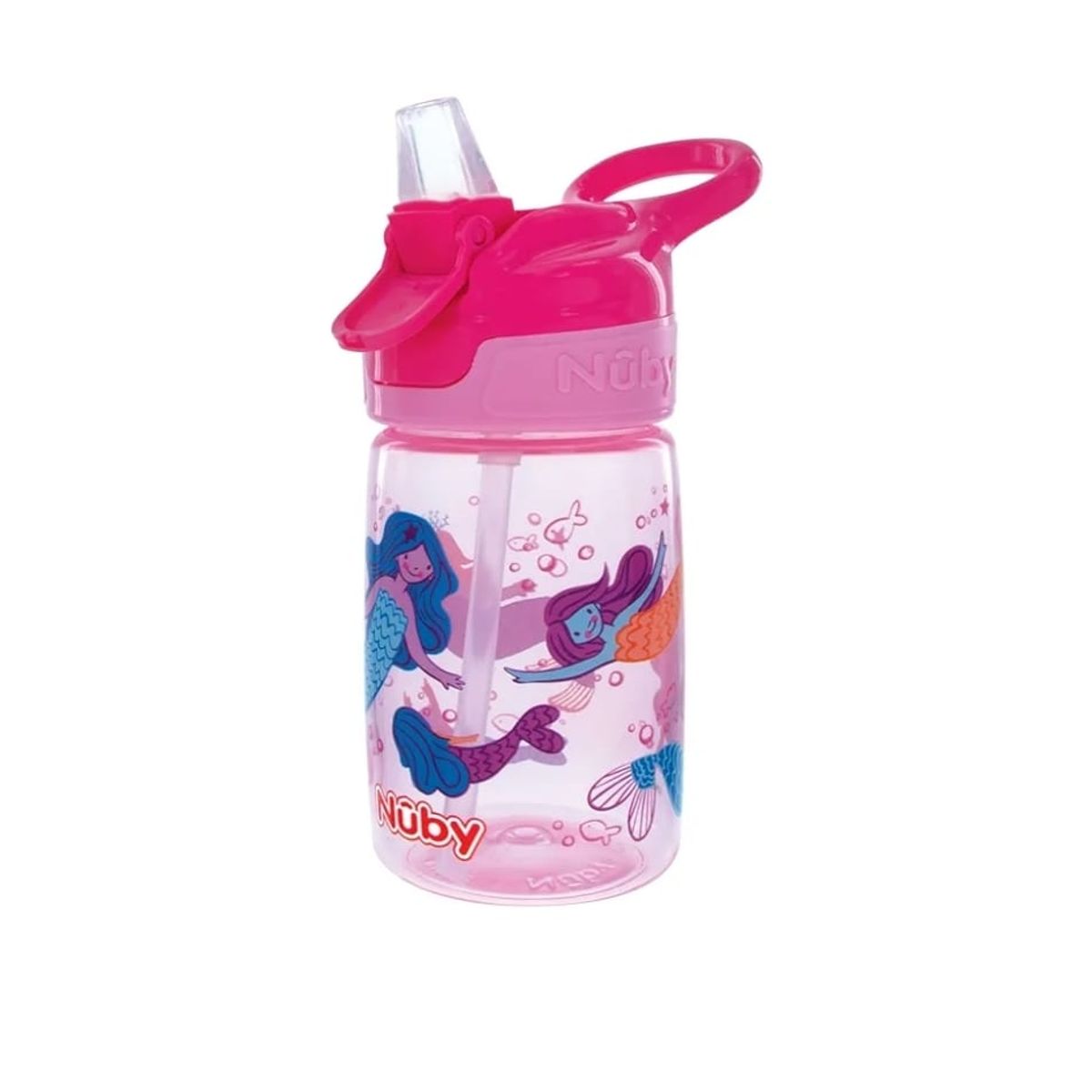 NUBY - TOMATODO PARA BEBE  NUBY DE 360ML THIRSTY KIDS ROSADO O MORA