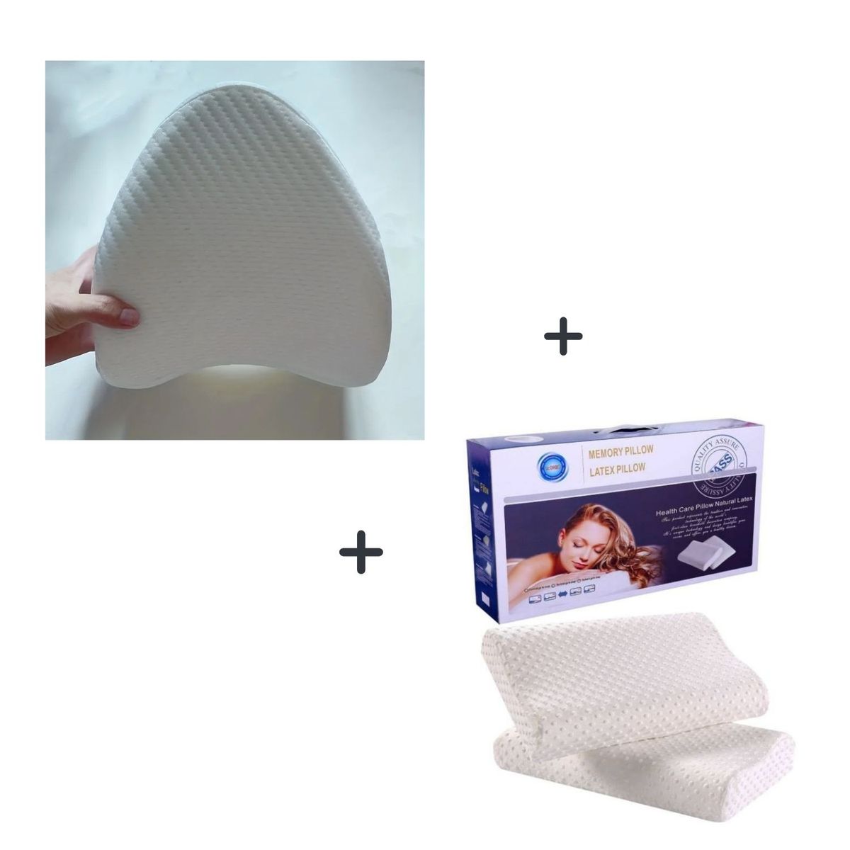 OEM - PACK Almohada Ortopédica Para Piernas + Almohada Viscoelastica Sin Gel