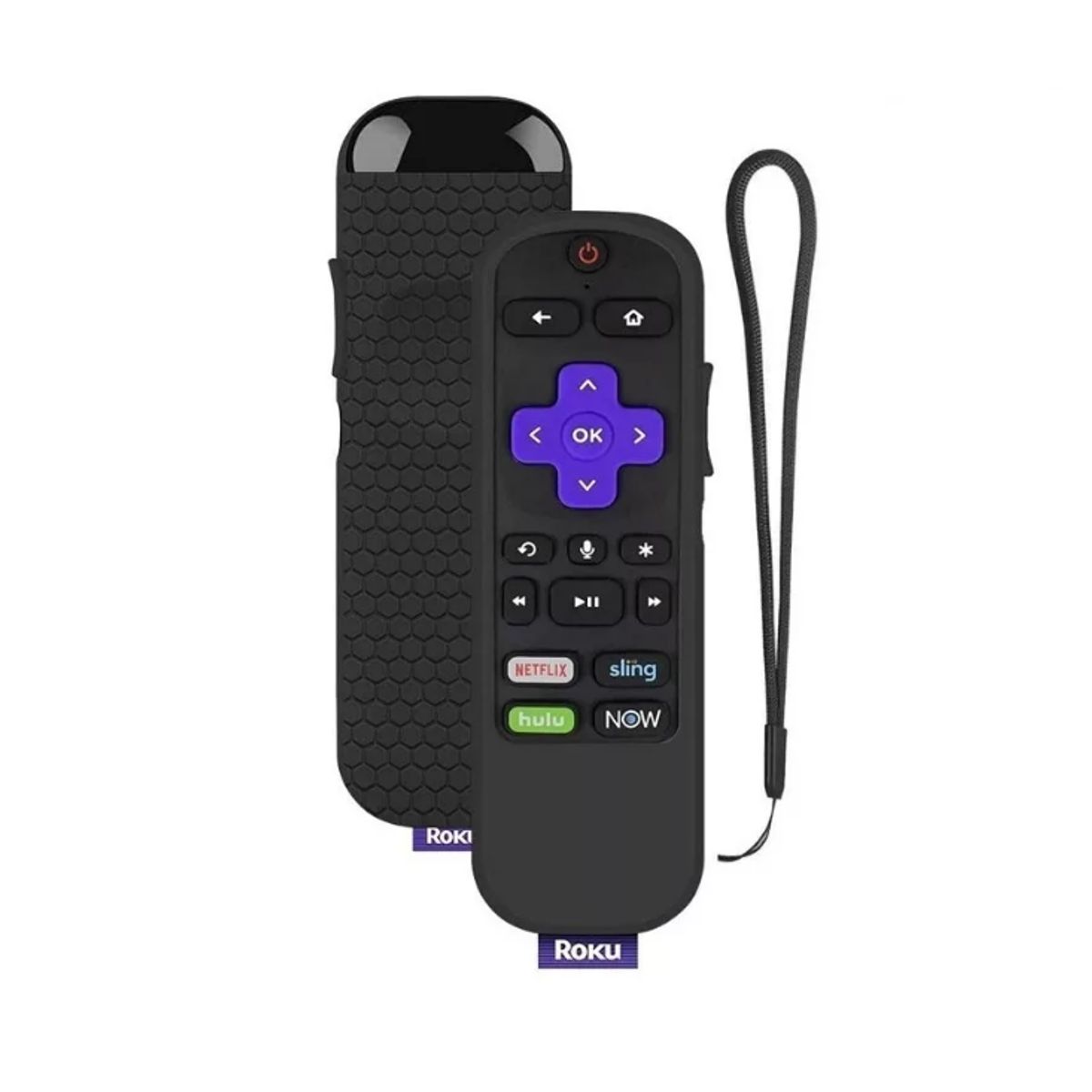 GENERICO - funda case para control remoto roku express premiere ultra negro