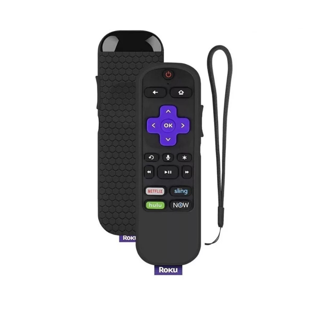 GENERICO - funda case para control remoto roku express premiere ultra negro