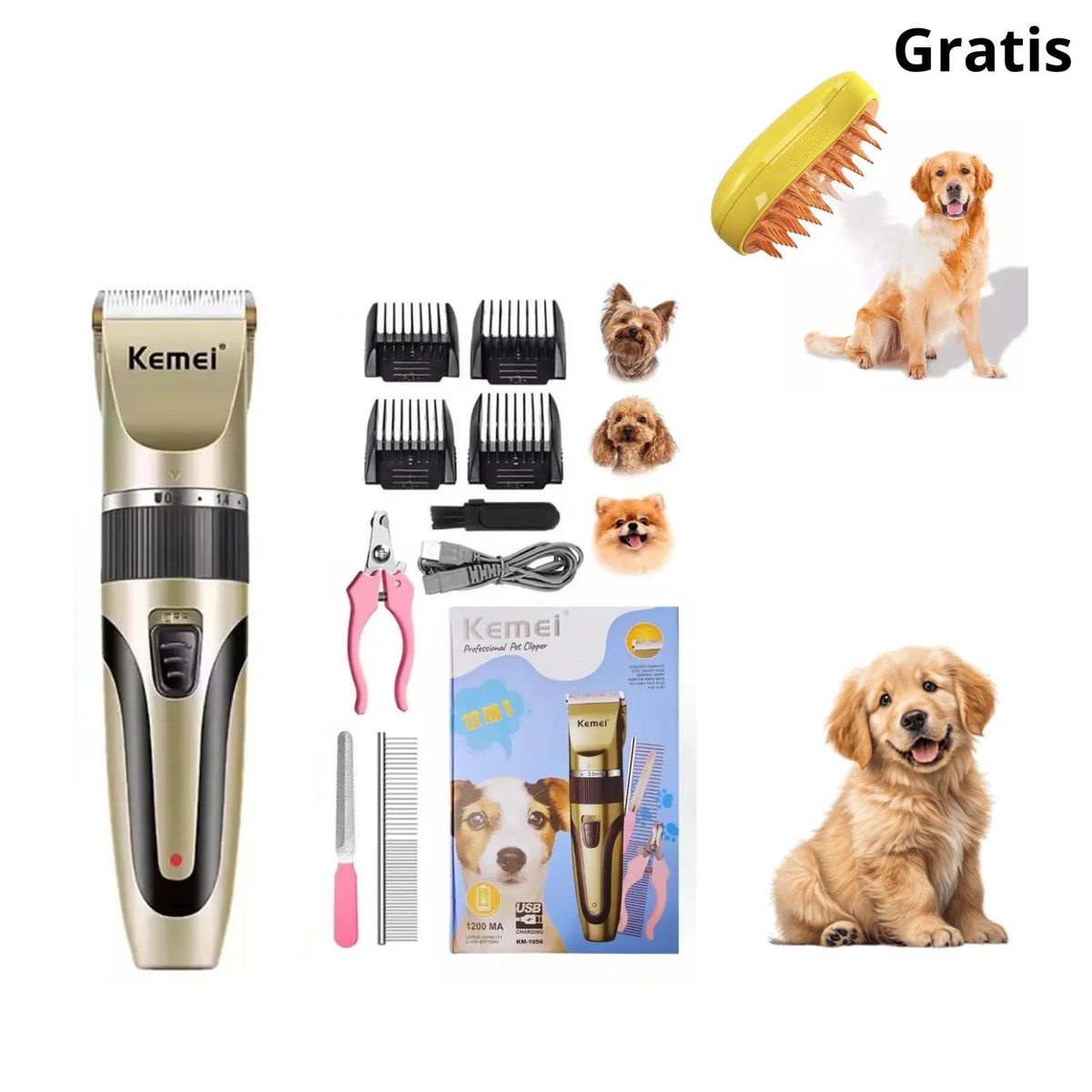 KEMEI - KEMEI Cortador de Pelo Para Mascota➕GRATIS 1 Quita Pelusa