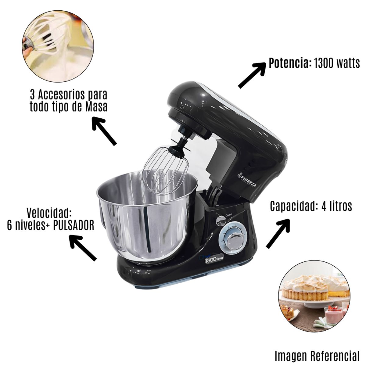 FINEZZA - Batidora Eléctrica Finezza FZ-6822B