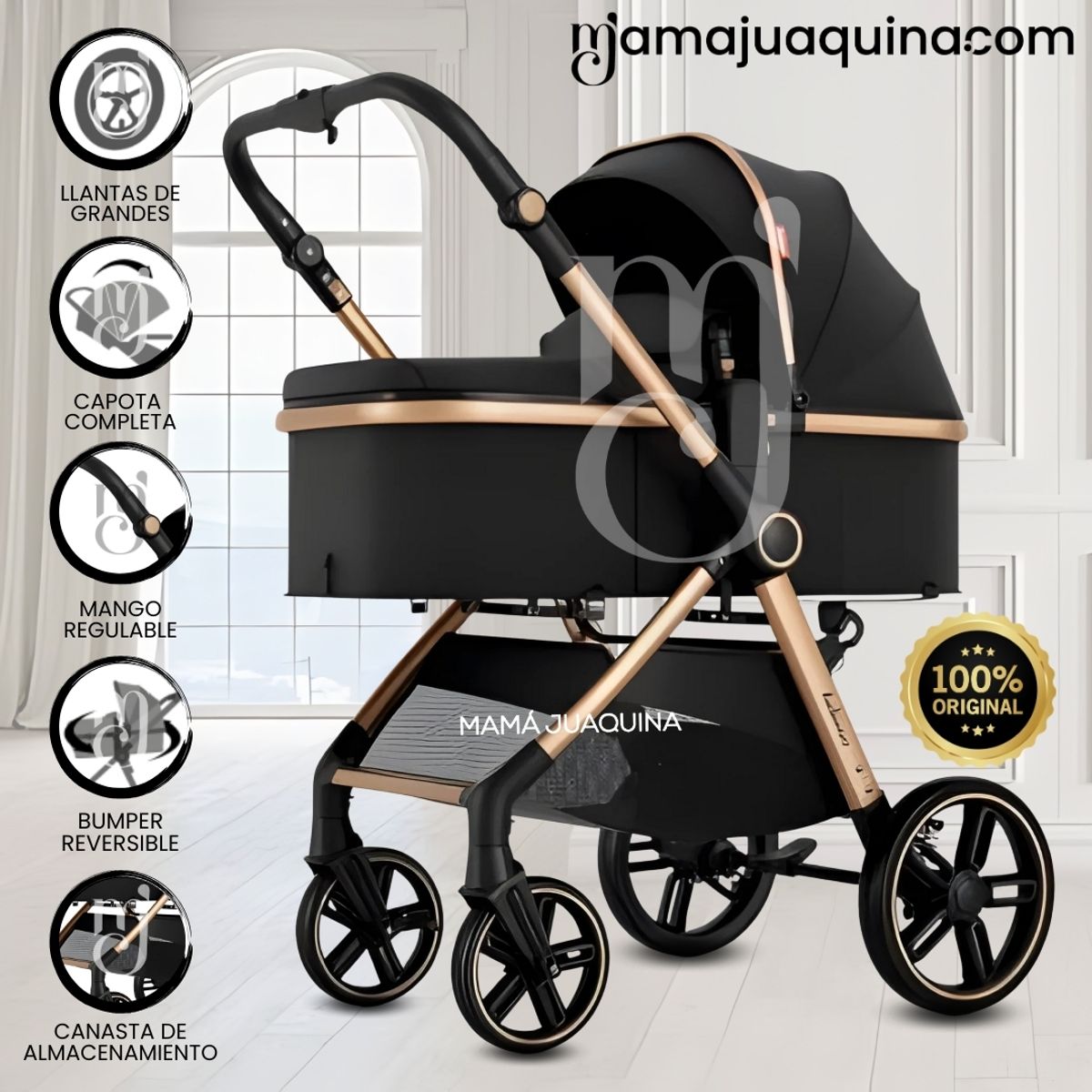 Baby - Coche Moisés Travel System «KYLIE» de Lujo Black