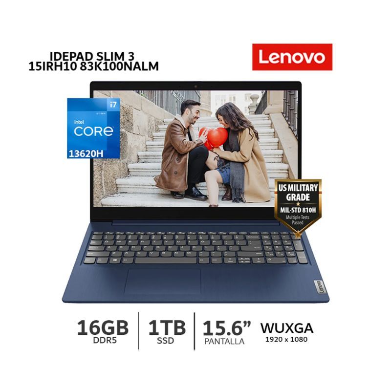 LENOVO - Laptop Lenovo Ideapad SLIM 3 15IRH10 Intel Core i7-13620H 16GB 1TB SSD 15.6" Free Dos