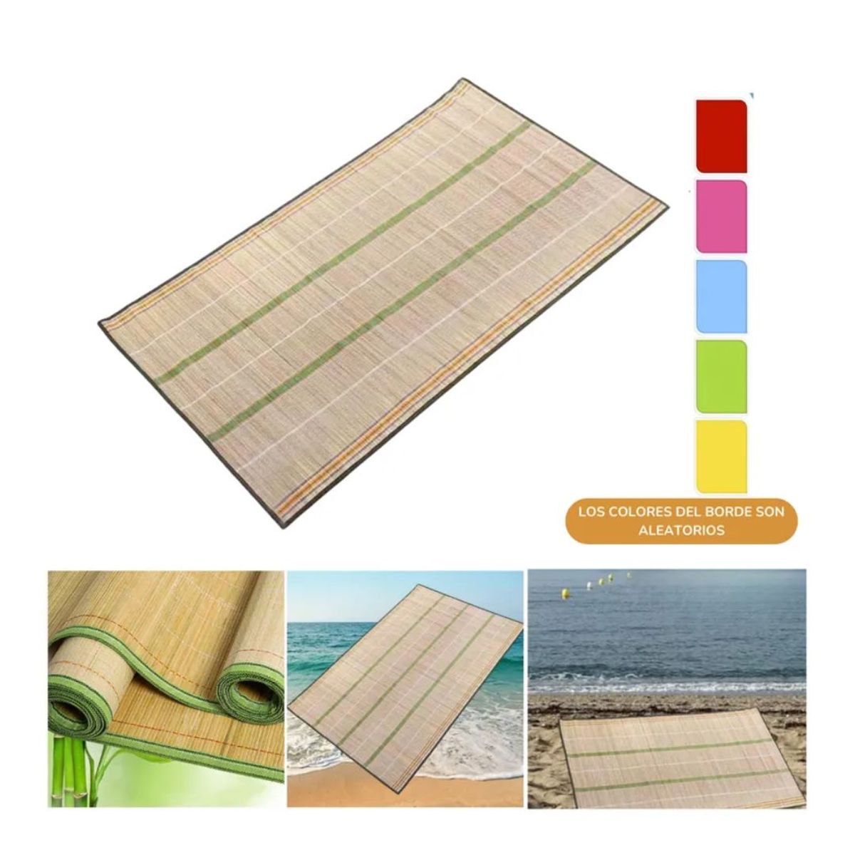 GENERICO - PETATE- TAPETE DE ESTERA DE 180 X 120 CM