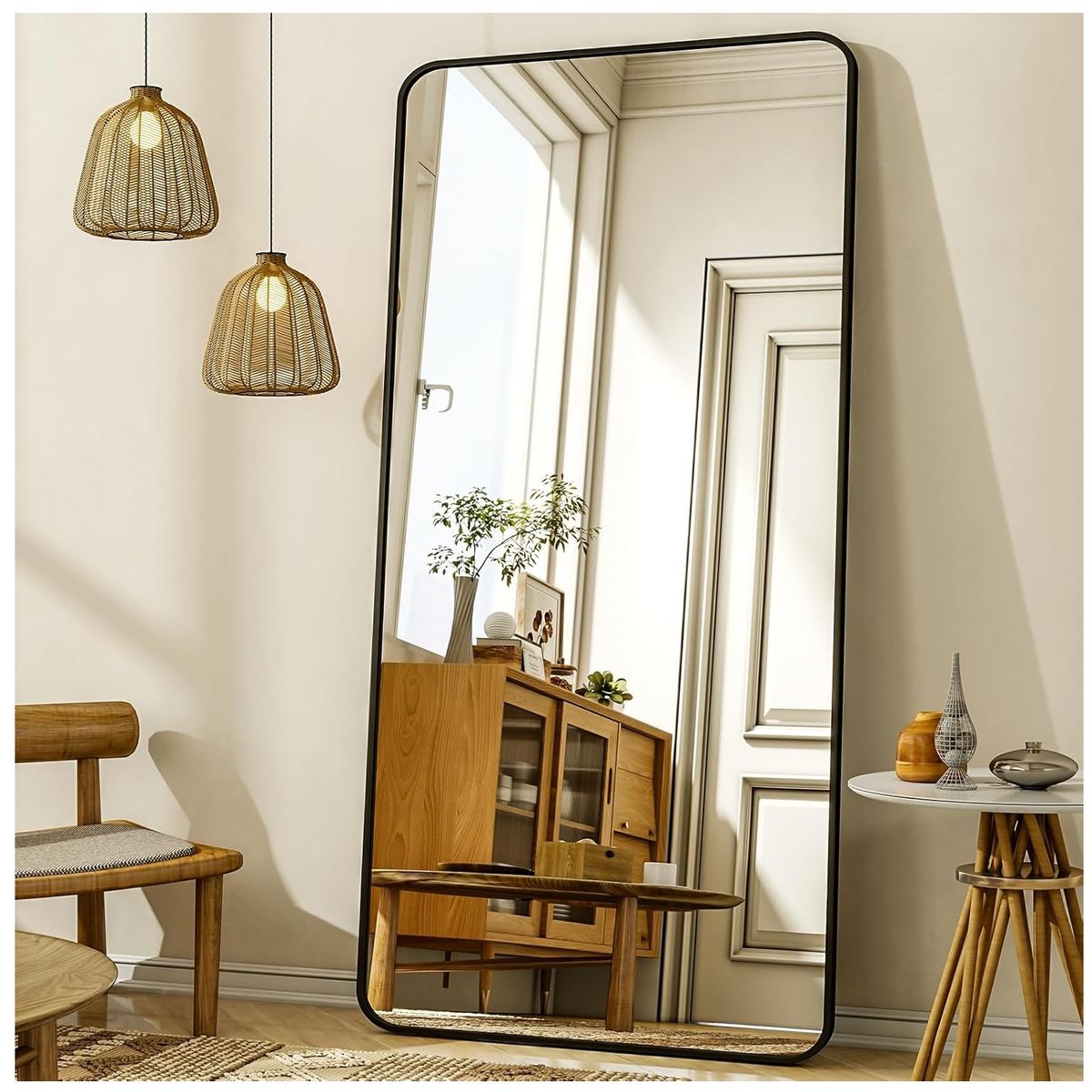 GENERICO - Espejo decorativo rectangular boleado 180x80 cm