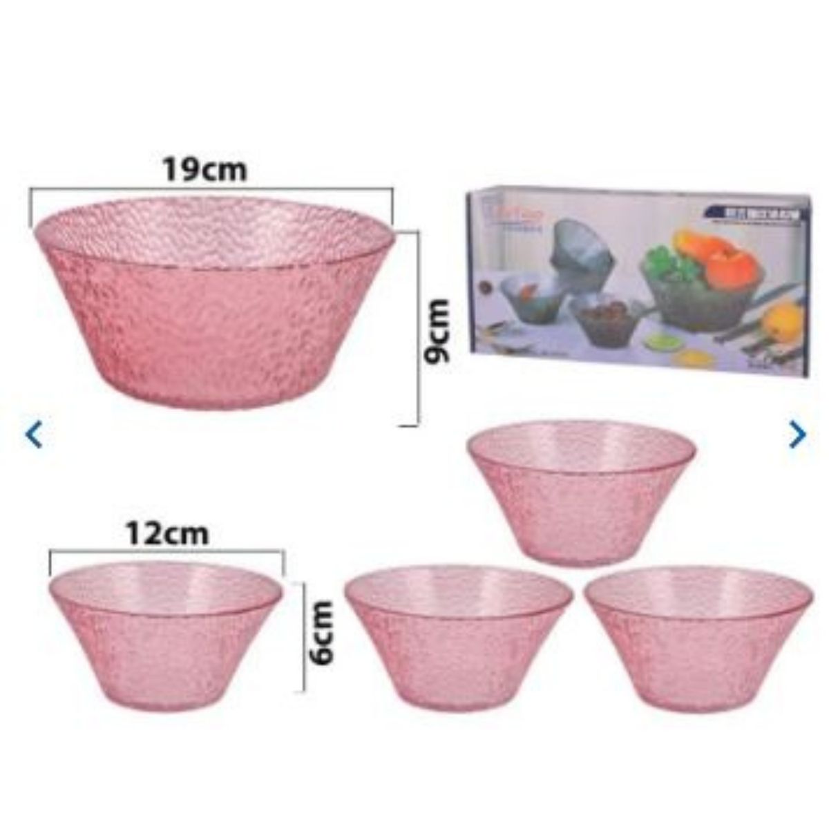 GENERICO - SET DULCERA 5 PCS DE VIDRIO