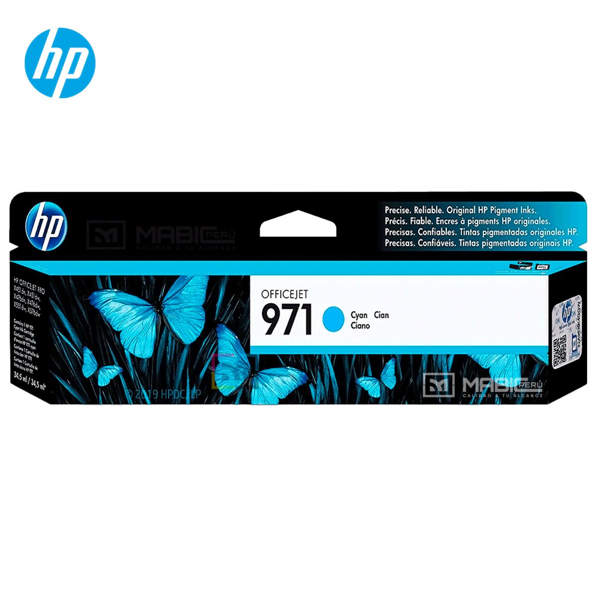 HP - Cartucho de Tinta HP 971 Cian CN622AM OfficeJet X476DW X451DW Original