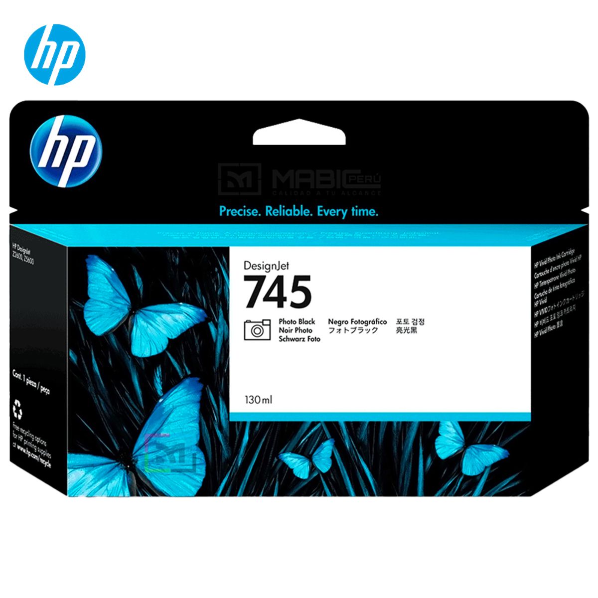 HP - Cartucho de Tinta HP 745 Negro Fotográfico F9J98A DesignJet Z2600 Z5600 Original - 130ml