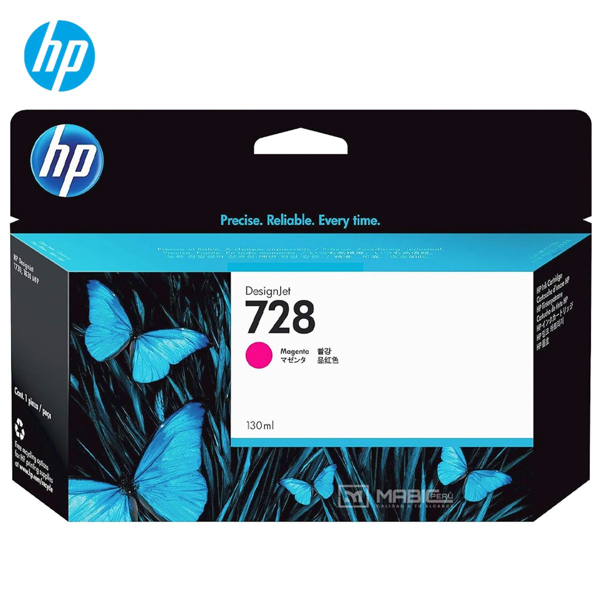 HP - Cartucho de Tinta HP 728 Magenta F9J66A DesignJet T730 T830 Original - 130ml