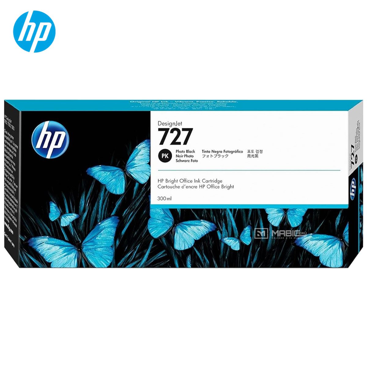 HP - Cartucho de Tinta HP 727 Negro Fotográfico DesignJet T2500 T930 Original - 300ml