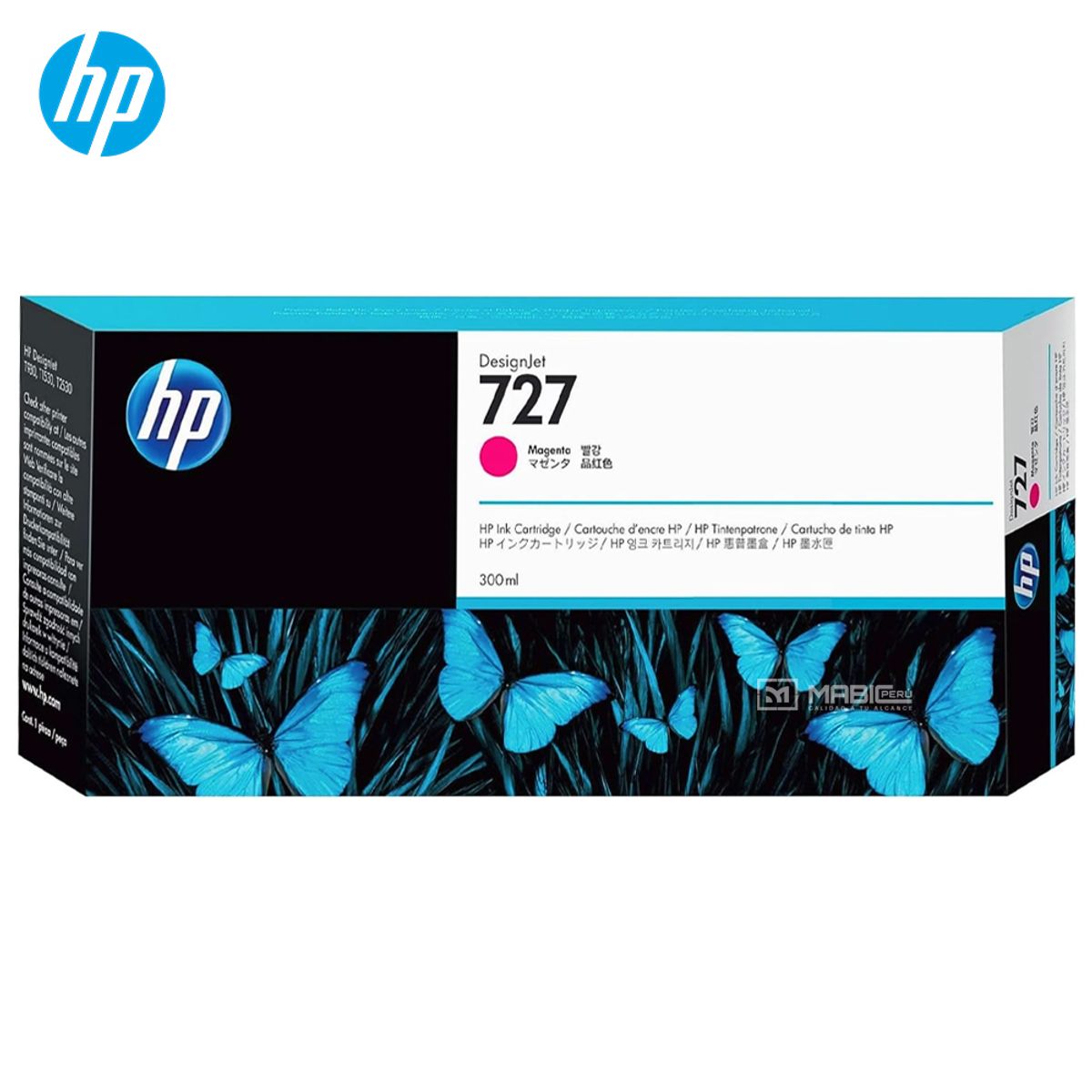 HP - Cartucho de Tinta HP 727 Magenta F9J77A DesignJet T2500 T930 Original - 300ml