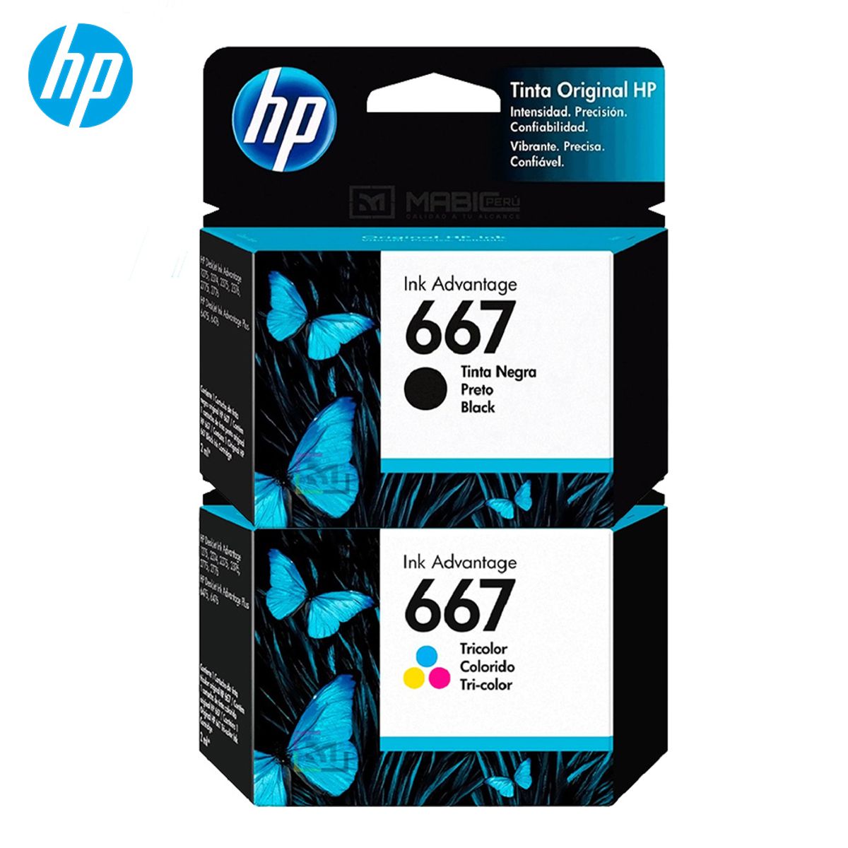 HP - Pack Tinta HP 667 Negro Tricolor DeskJet 2775 4175 Original